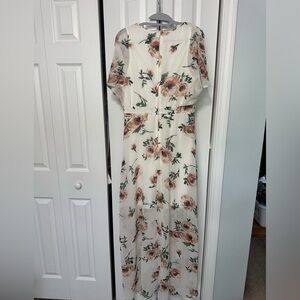 Ruffle Sleeve High Low Maxi Dress